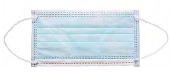 Carter-Health, 3-ply High Filtration Protective Face Mask, 98% BFE, Blue Pleated, Earloop, Cleanroom, Personal Protection, USP 797
